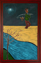 Fisherman - Original Art-Original Art-Georgie Damm-Greenhouse Interiors Pty Ltd