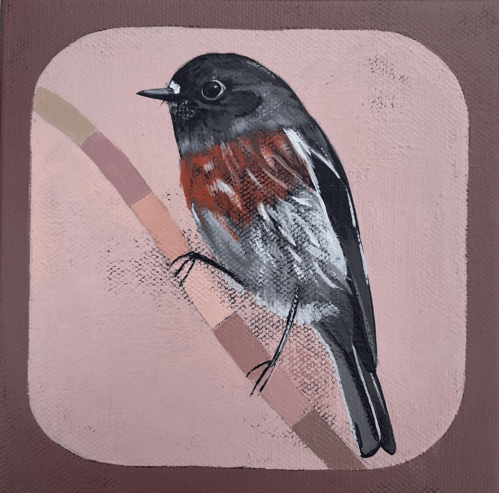 Wild And Free, Red Robin - Original Art-Original Art-Tania Lucas-Greenhouse Interiors Pty Ltd