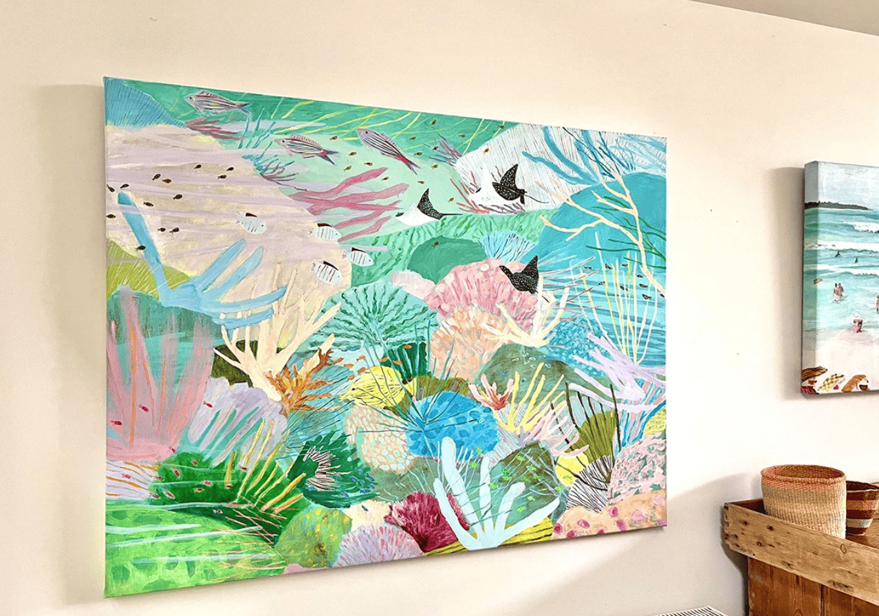 Underwater Love - Original Painting-Original Art-Janey Forbes-Greenhouse Interiors Pty Ltd