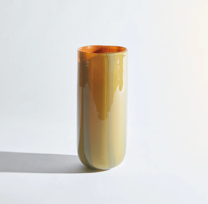Candy Cylinder Khaki Vase-Vases & Vessels-KAS-Greenhouse Interiors Pty Ltd