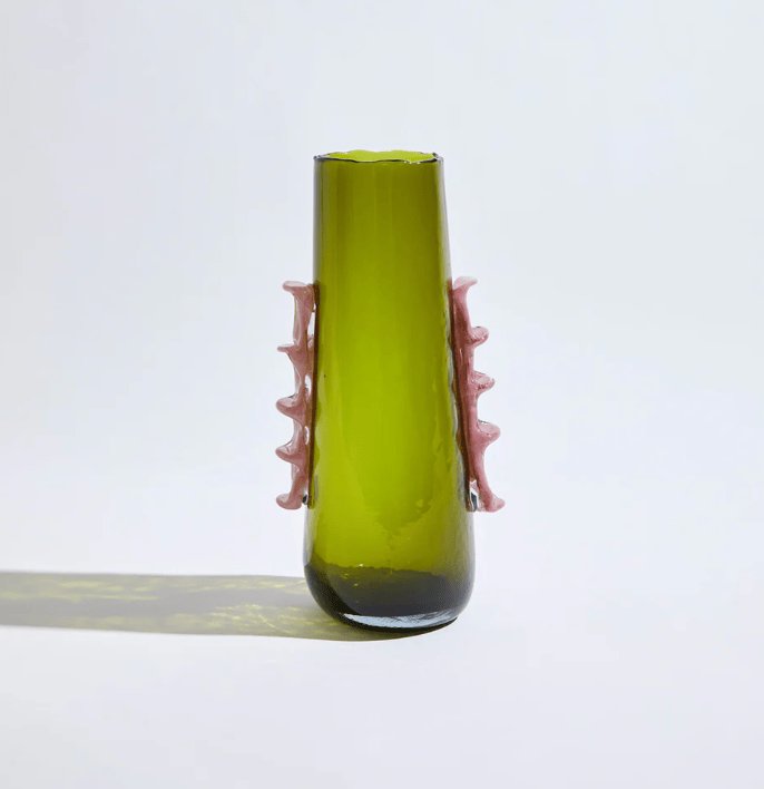 Taverna Tall Bottle Green Vase-Vases & Vessels-KAS-Greenhouse Interiors Pty Ltd