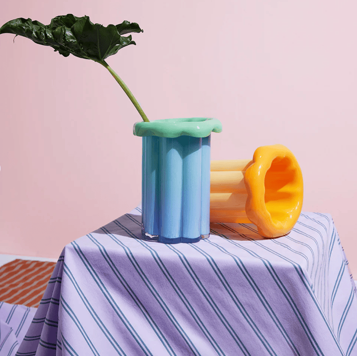 Buttercup Blue Vase-Vases & Vessels-KAS-Greenhouse Interiors Pty Ltd