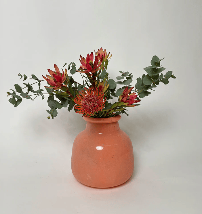 Byron Round Vase - Orange-Vases & Vessels-KAS-Greenhouse Interiors Pty Ltd