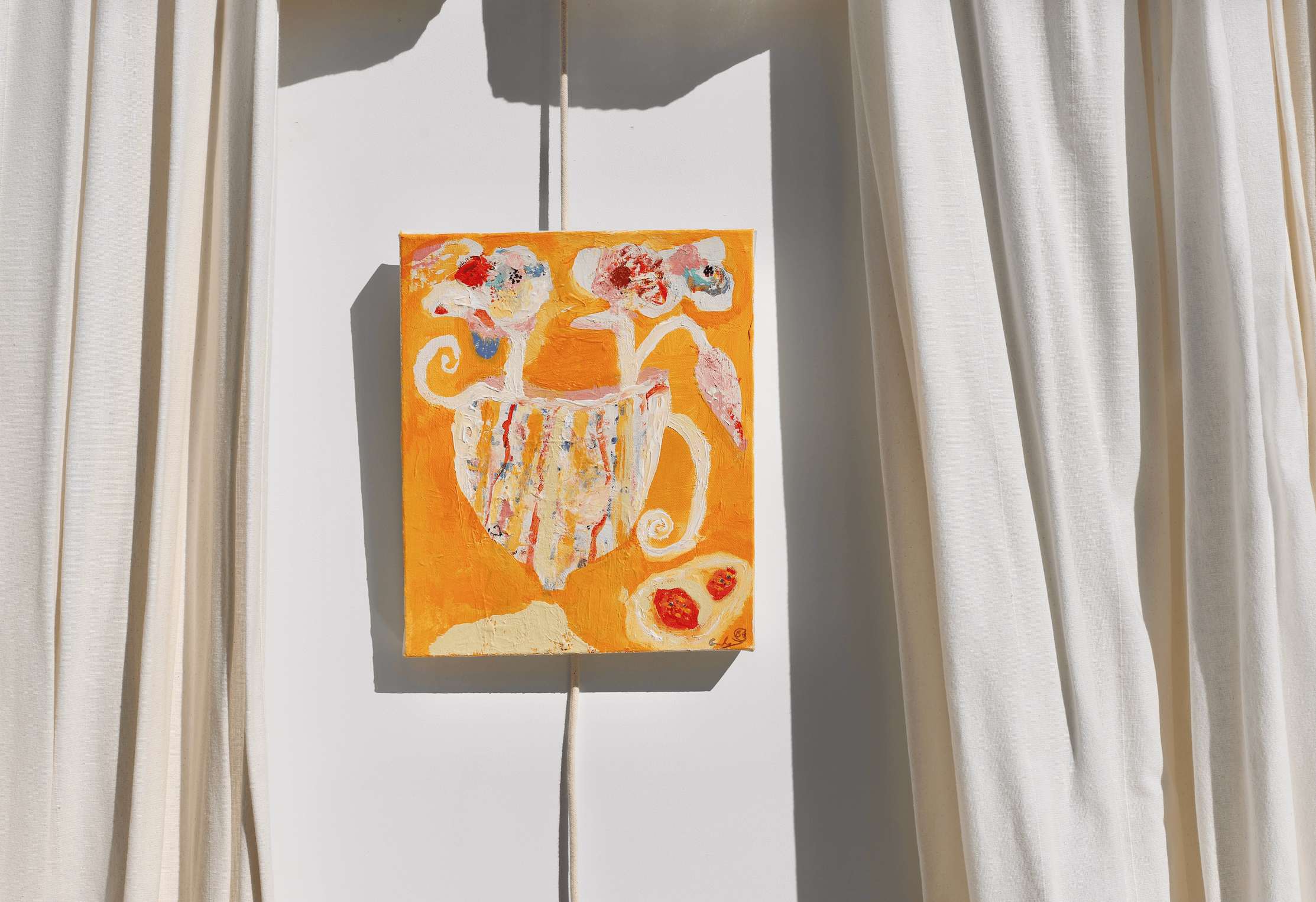 Her Tomato Salad With Blooms - Original Art