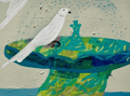 Dove Taking A Bath - Original Art