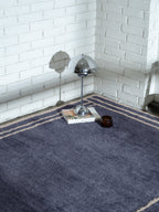 Tempest Steel Blue Washable Wool Fine Cut Pile Rug