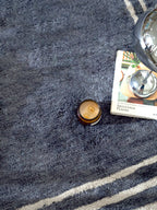 Tempest Steel Blue Washable Wool Fine Cut Pile Rug