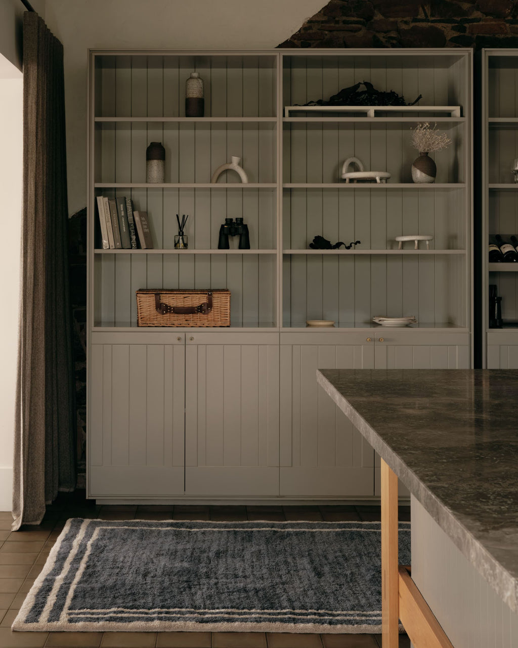 Tempest Steel Blue Washable Wool Fine Cut Pile Rug