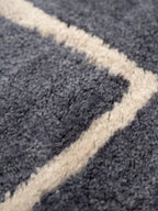 Tempest Steel Blue Washable Wool Fine Cut Pile Rug