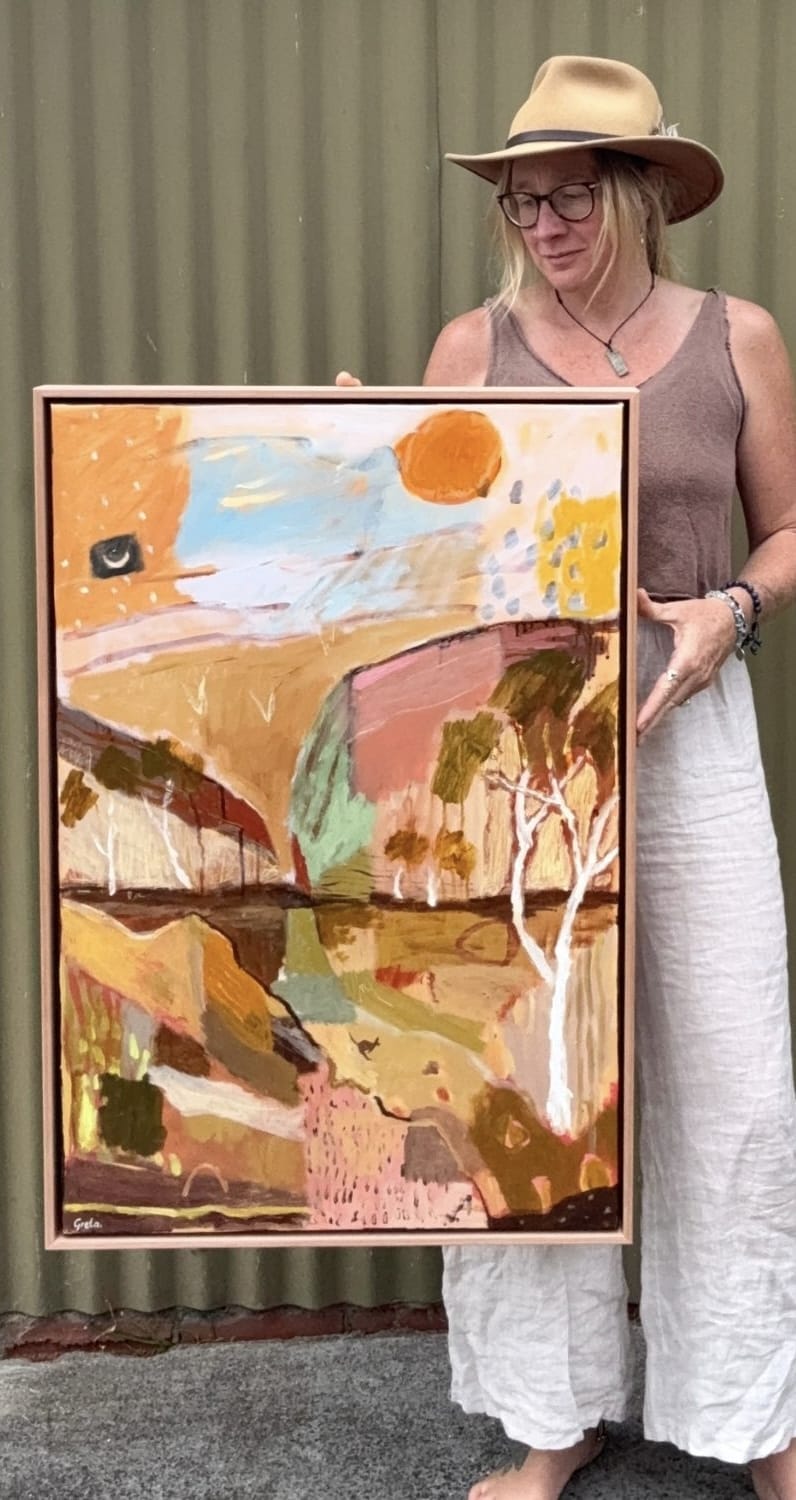 Sundown At Kings Canyon - Original Artwork-Original Art-Greta Hounslow-Greenhouse Interiors Pty Ltd