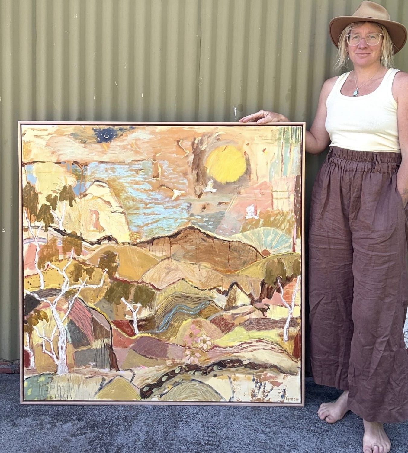 Warm Stones At Sundown - Original Artwork-Original Art-Greta Hounslow-Greenhouse Interiors Pty Ltd