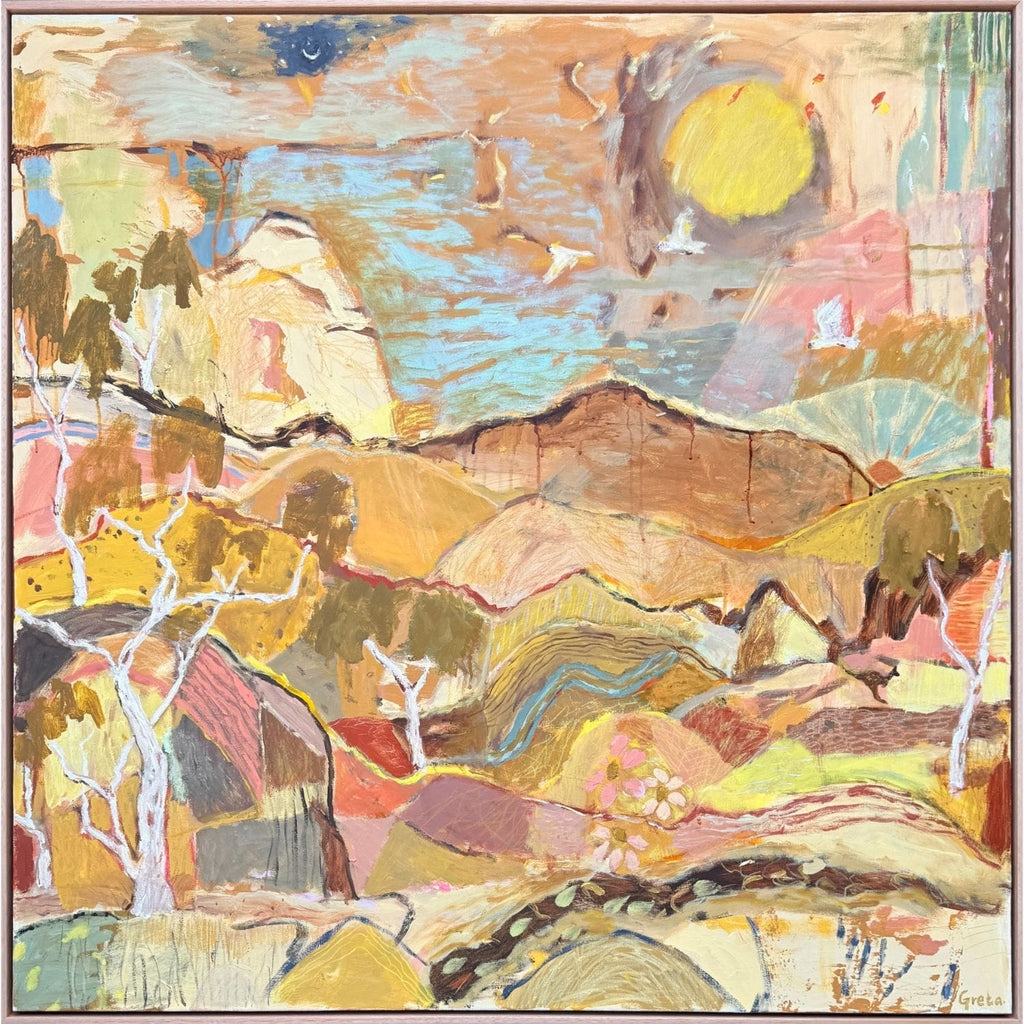 Warm Stones At Sundown - Original Artwork-Original Art-Greta Hounslow-Greenhouse Interiors Pty Ltd