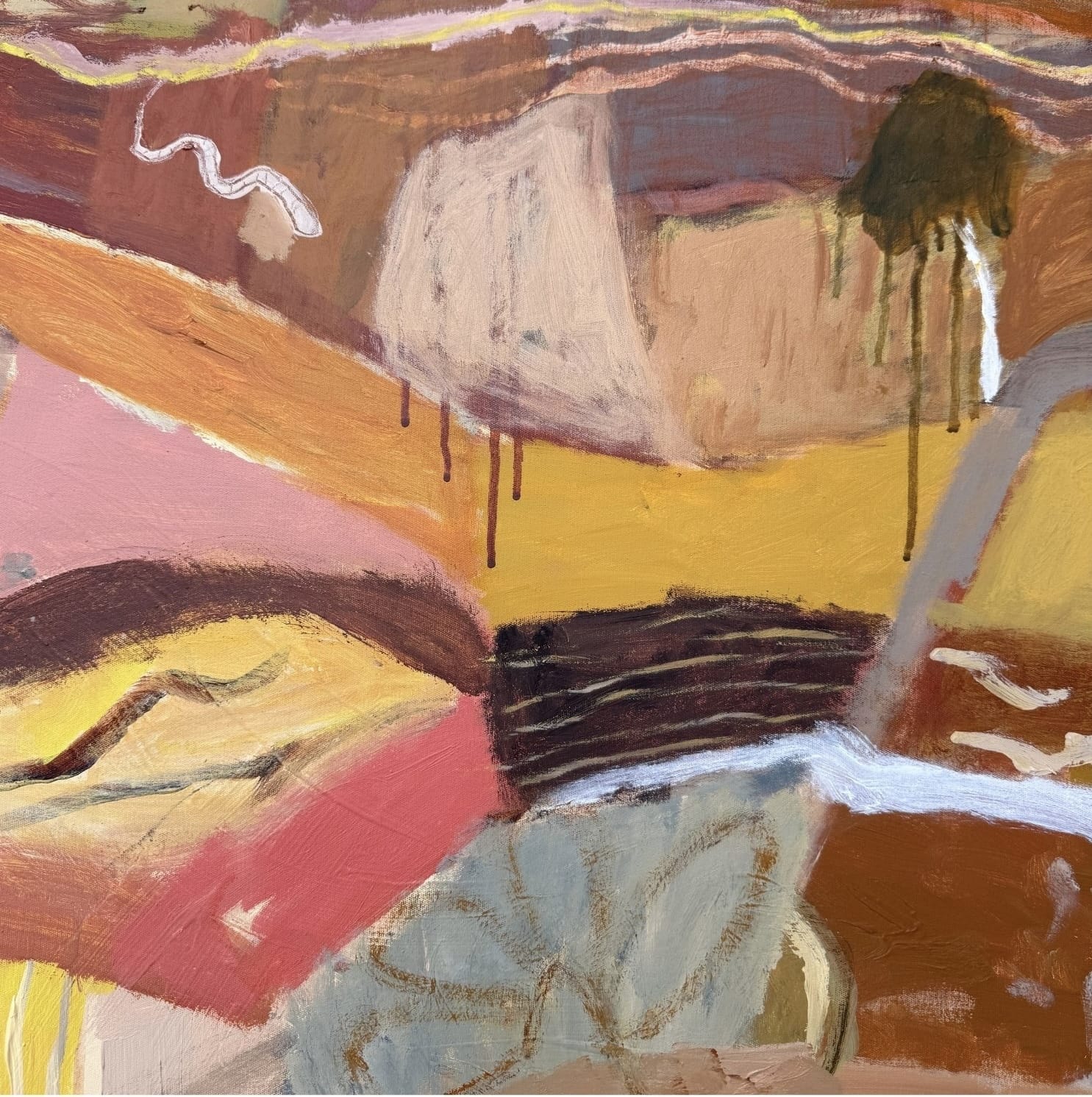 Red Sun, Old Tracks - Original Artwork-Original Art-Greta Hounslow-Greenhouse Interiors Pty Ltd