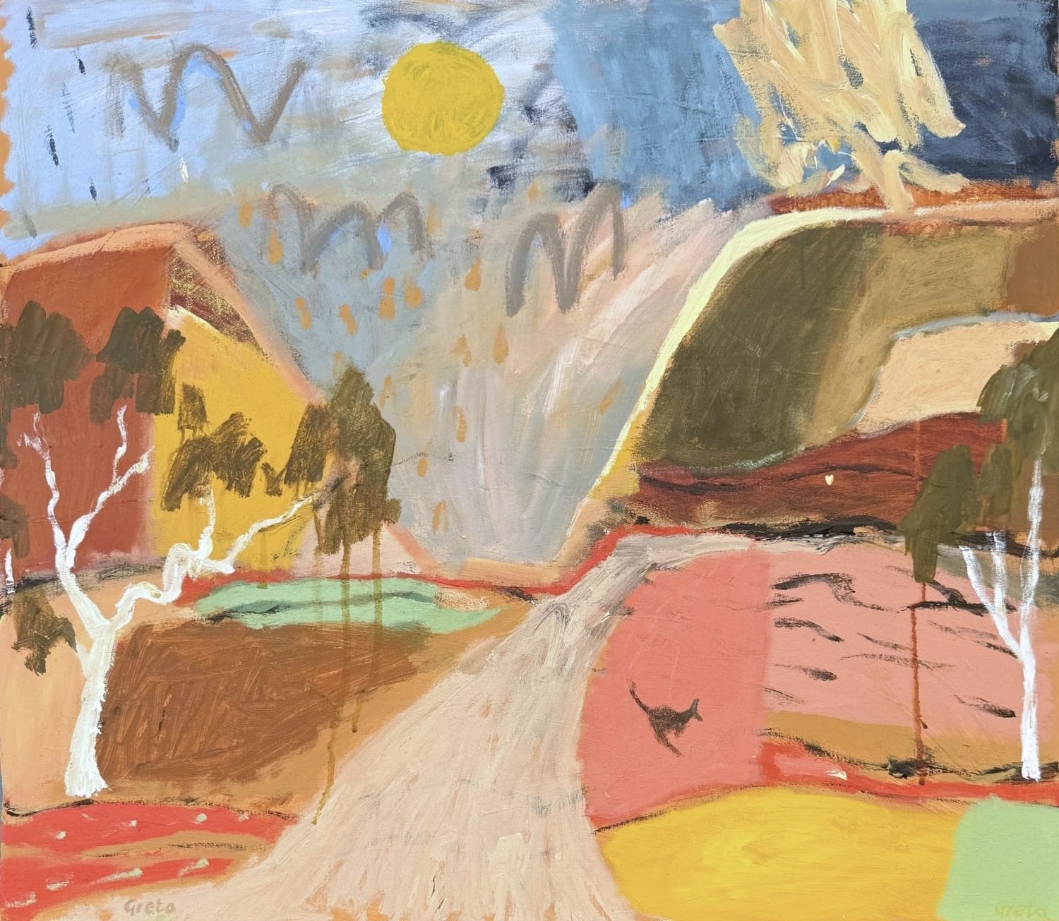 Track To Uluru - Original Artwork-Original Art-Greta Hounslow-Greenhouse Interiors Pty Ltd