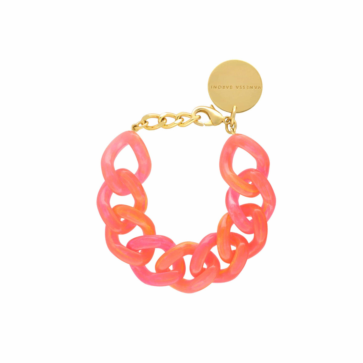 Flat Chain Bracelet - Campari Orange