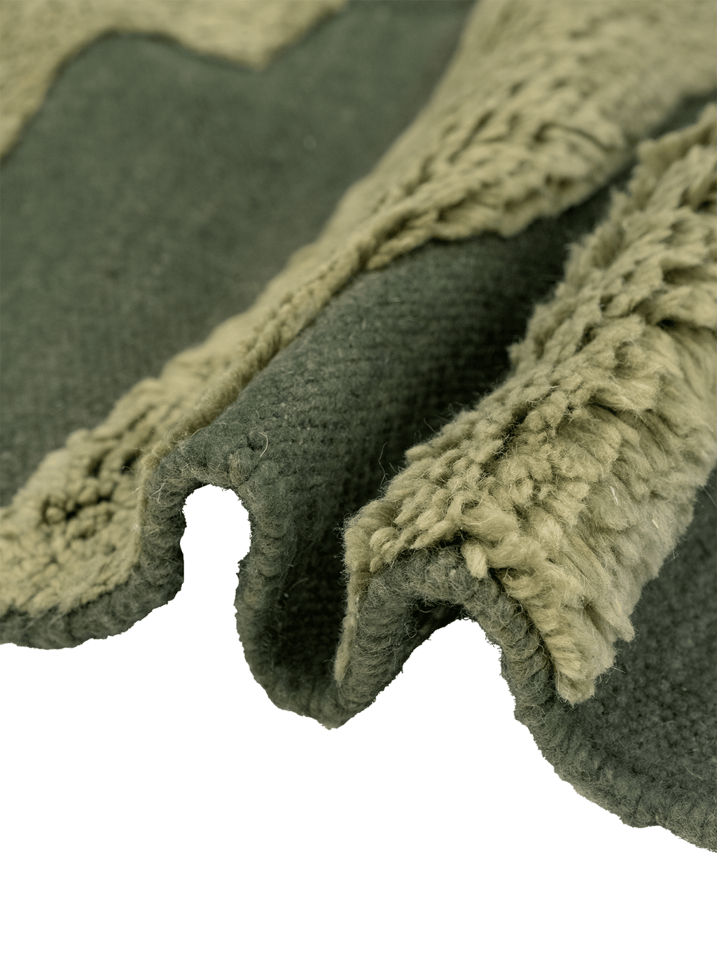 Cradle Green Washable Wool Fine Cut Pile Rug