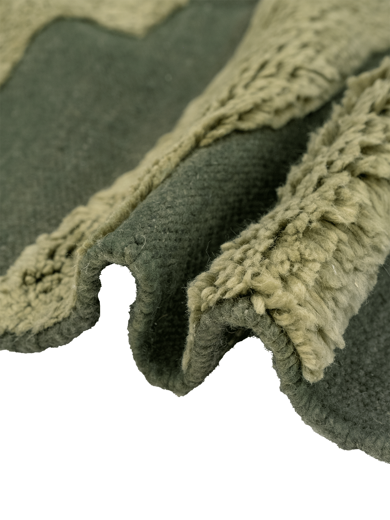 Cradle Green Washable Wool Fine Cut Pile Rug