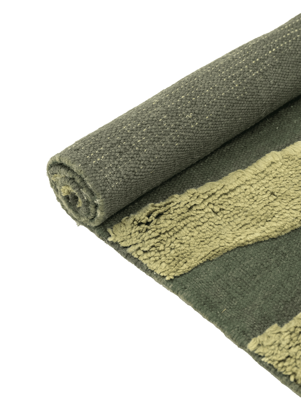 Cradle Green Washable Wool Fine Cut Pile Rug