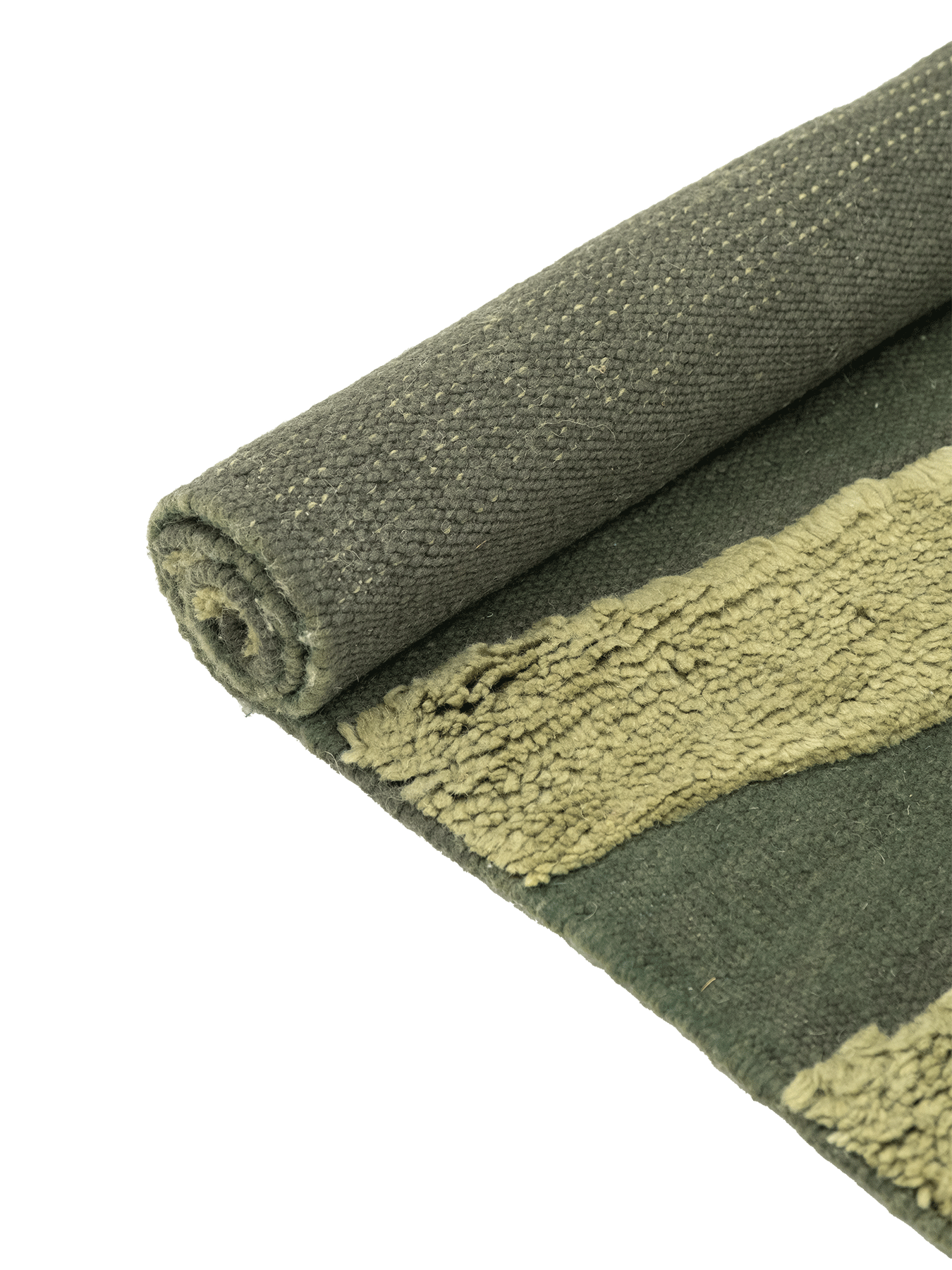 Cradle Green Washable Wool Fine Cut Pile Rug