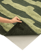 Cradle Green Washable Wool Fine Cut Pile Rug