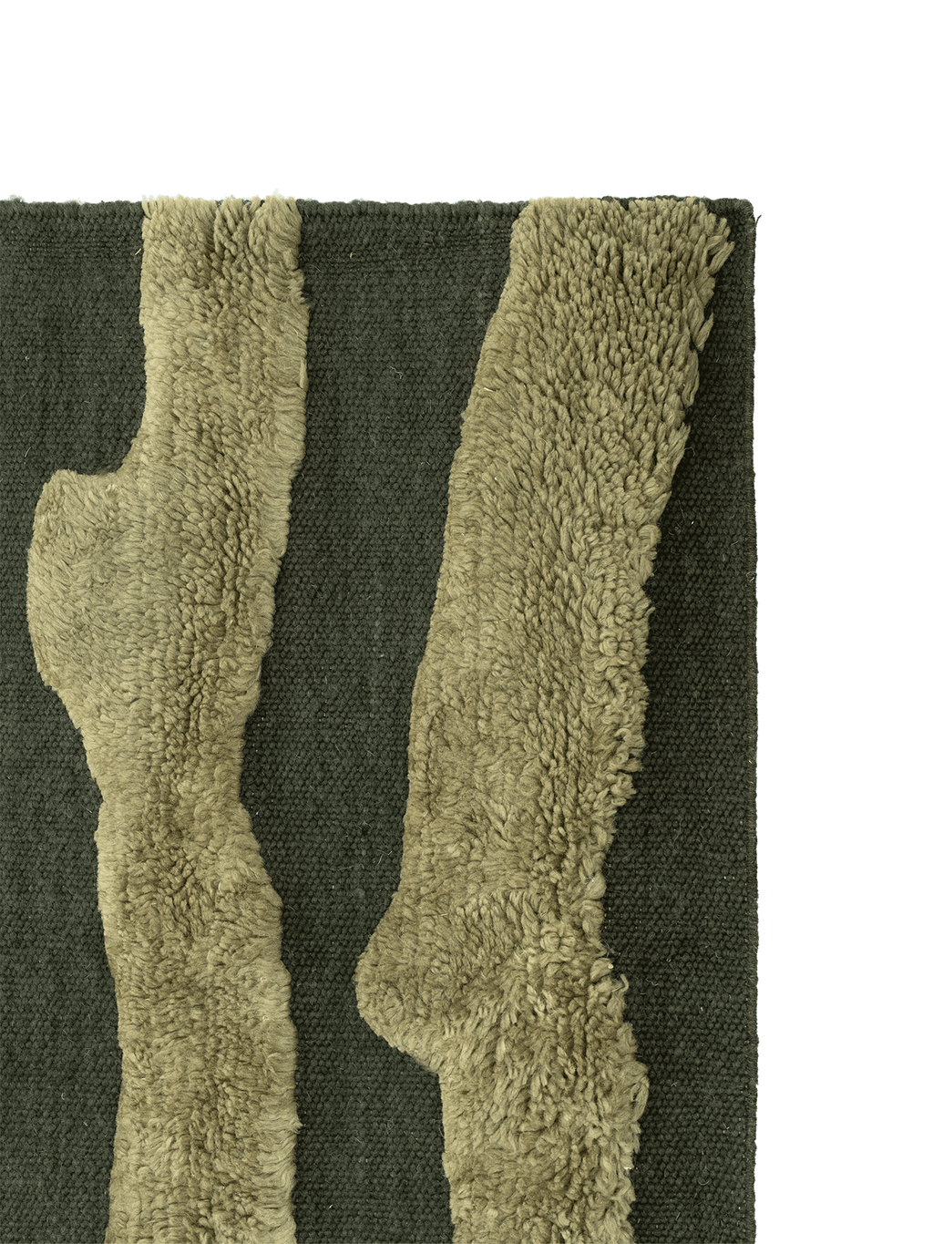 Cradle Green Washable Wool Fine Cut Pile Rug