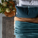 Herringbone Throw in Indian Teal