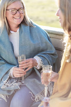 Herringbone Throw in Indian Teal