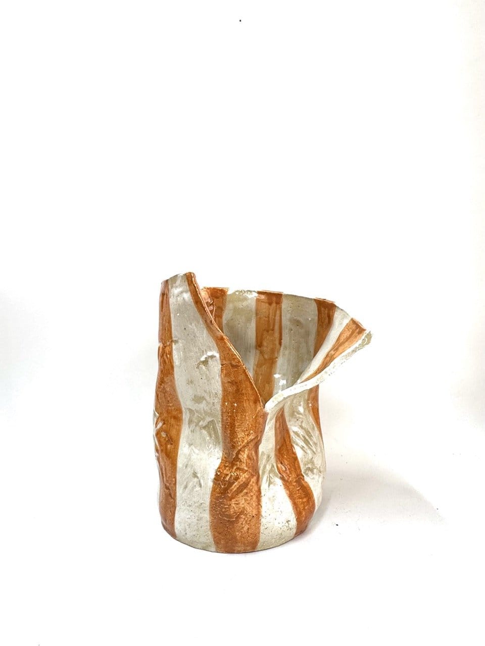 Mid Crush Vase 'Copper White'