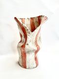Tall Crush Vase 'White Pink'