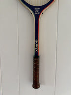 Vintage Tennis Racquet Wall Art - Red & Teal Stripe Heart