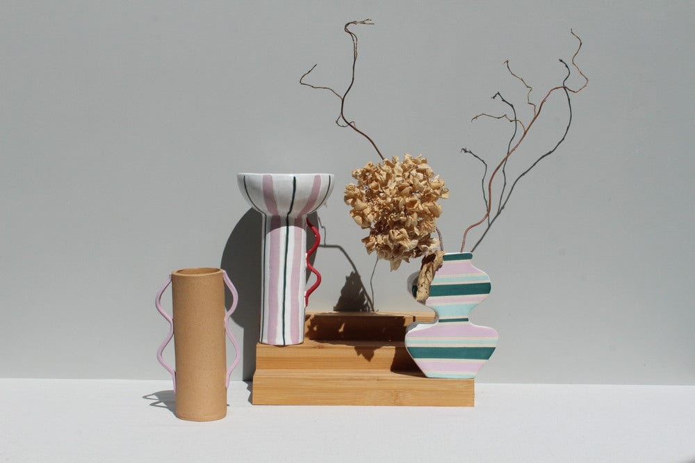 Lilac And Green Wiggle Vase