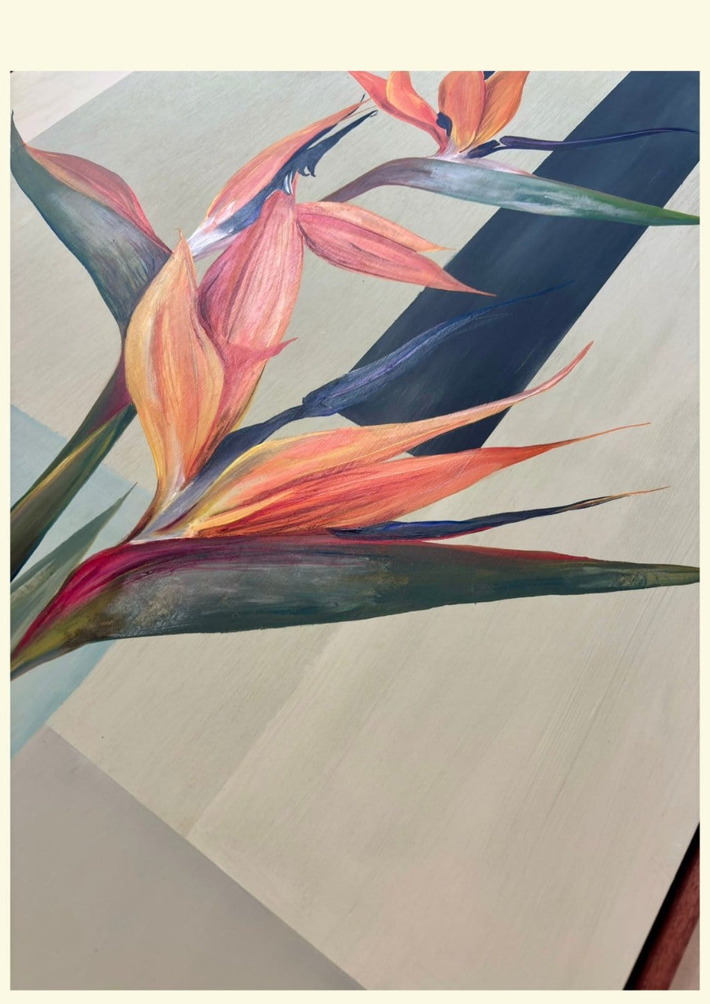 Bird Of Paradise In Blue-Original Art-Nay Bellamy-Greenhouse Interiors Pty Ltd