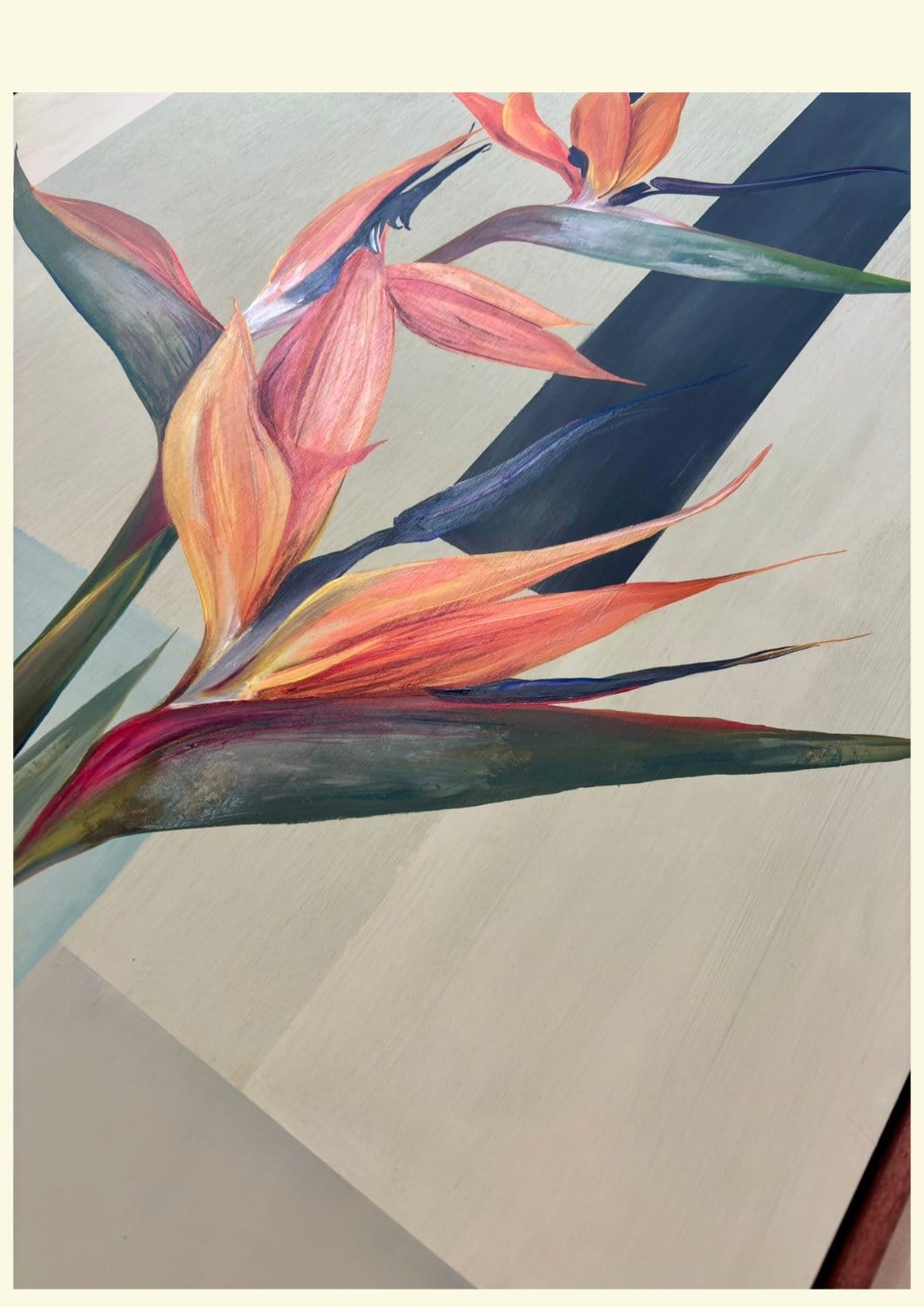 Bird Of Paradise In Blue-Original Art-Nay Bellamy-Greenhouse Interiors Pty Ltd