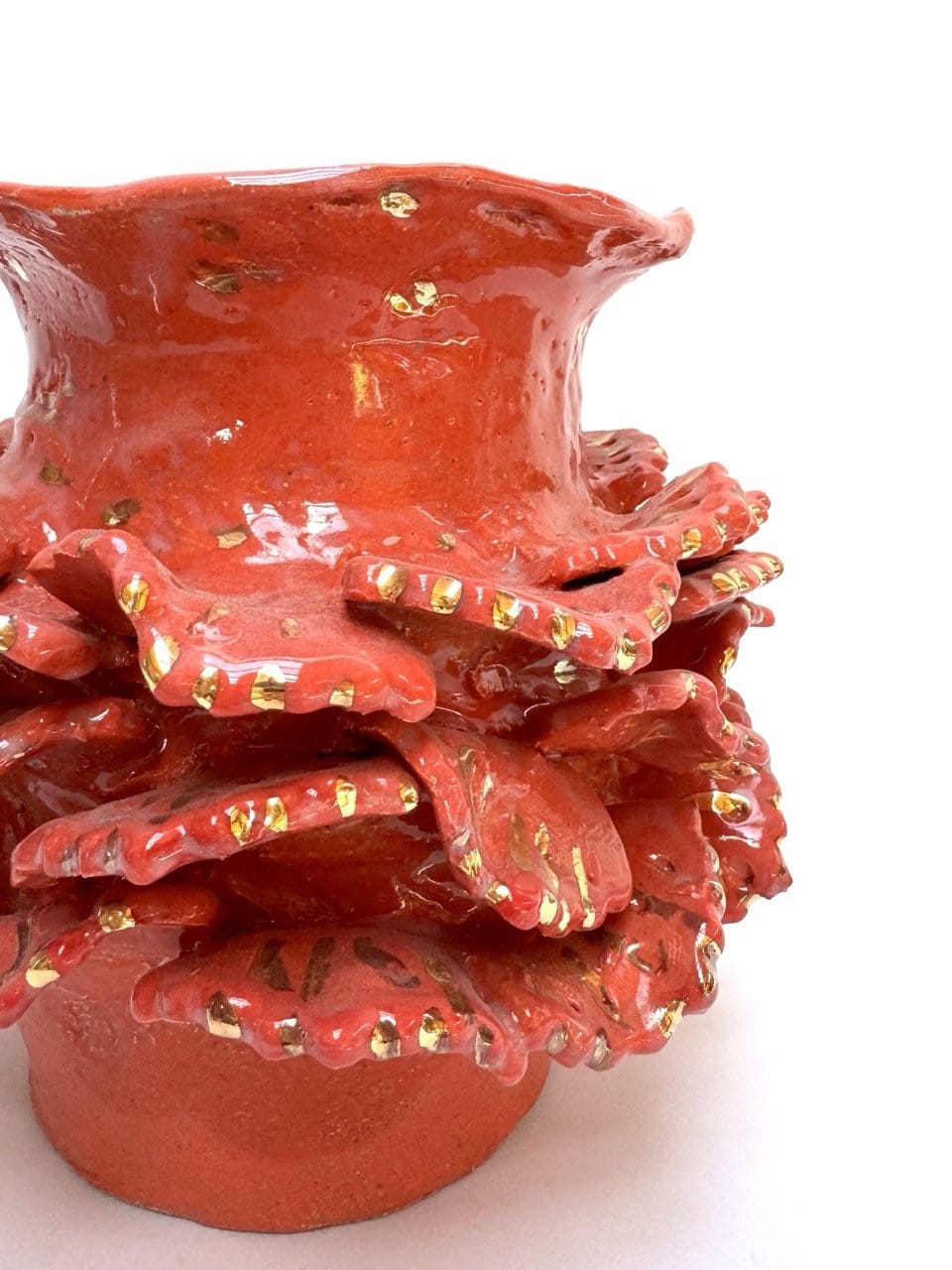 Vermillion Coral - Sculptural Vase