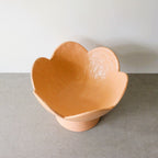 Scalloped Pedestal Bowl - Apricot