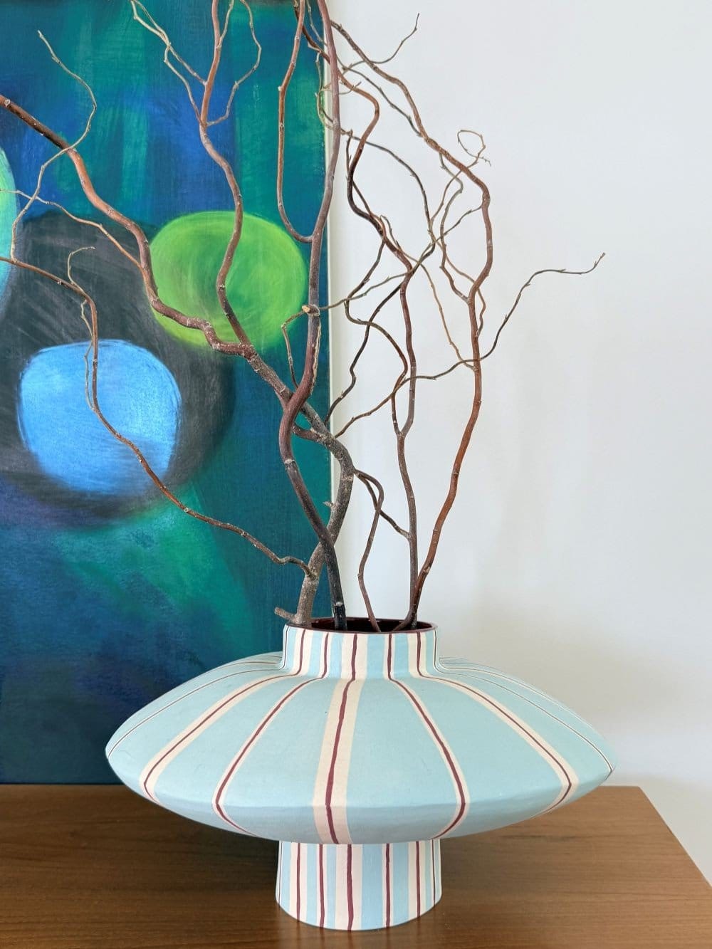 Taking Shape In Pale Blue And Burgundy