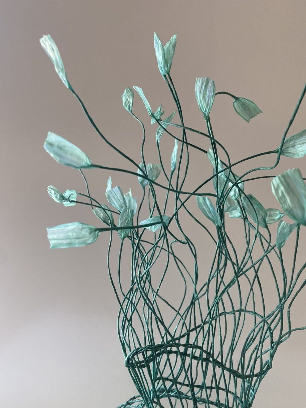 Woven Vase In Aqua Green