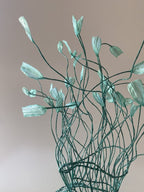 Woven Vase In Aqua Green