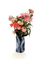 Skinny Crush Vase 'Blue + Chocolate'-Ceramics-Lauren Barton-Greenhouse Interiors Pty Ltd