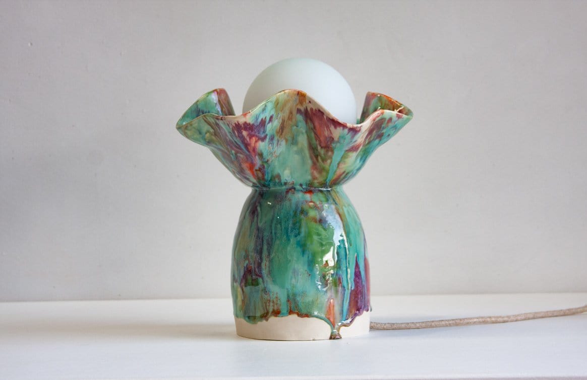 Ceramic Table Lamp - Rose Pistachio