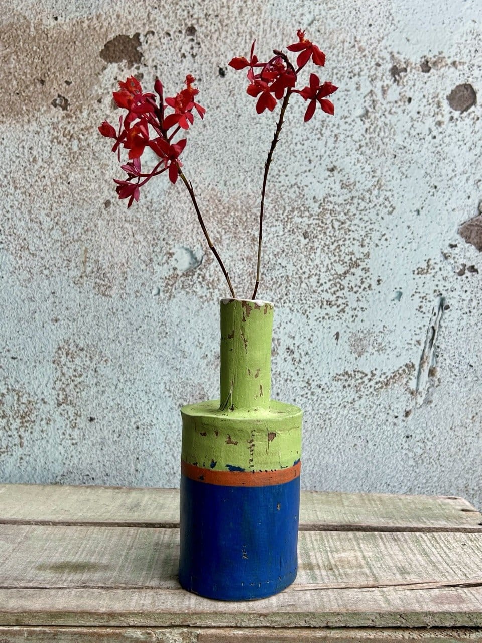 Flotsam Bottle-  Lime Electric Blue