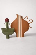Tiny Dancer In Green With A Burgundy Stopper-Ceramics-Formantics-Greenhouse Interiors Pty Ltd