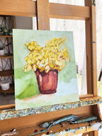 Wattle In Vintage Glass - Original Art