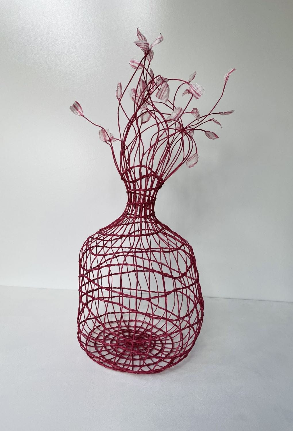 Woven Vase In Pink