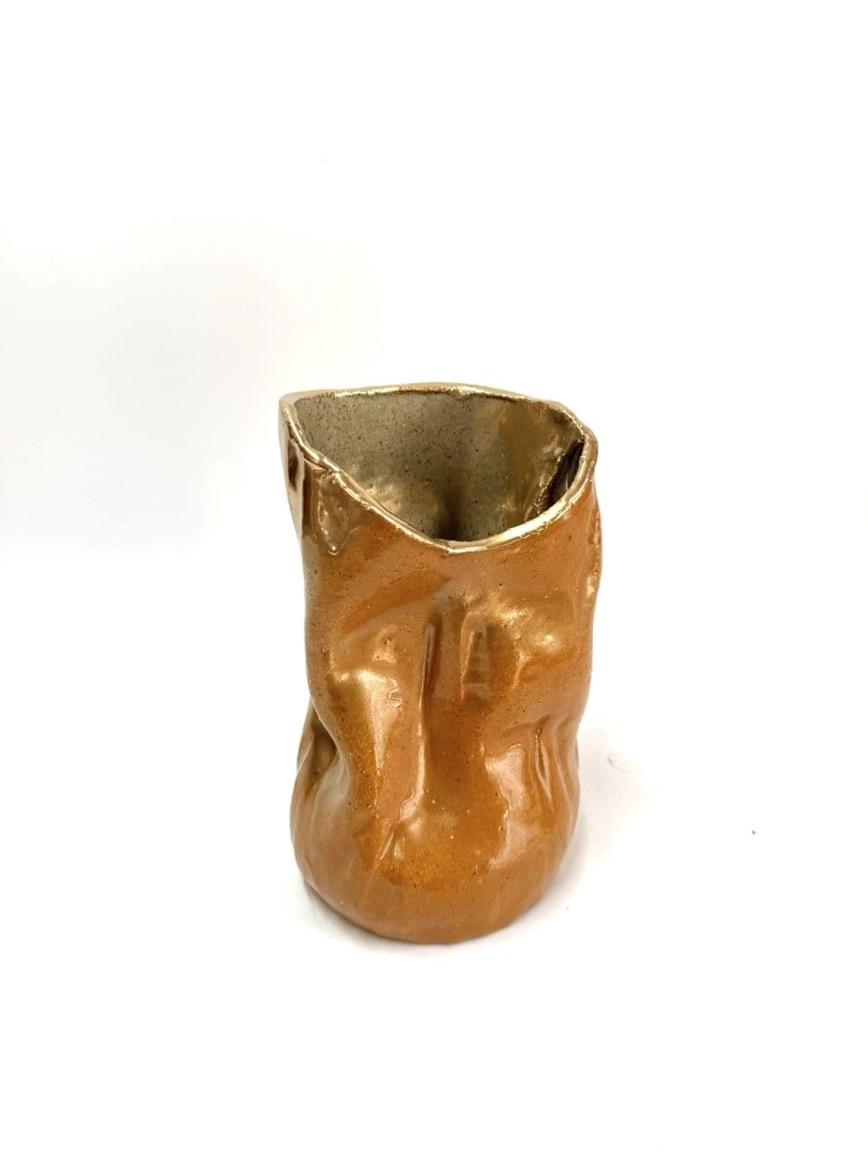 Skinny Crush Vase 'Gold Tan'