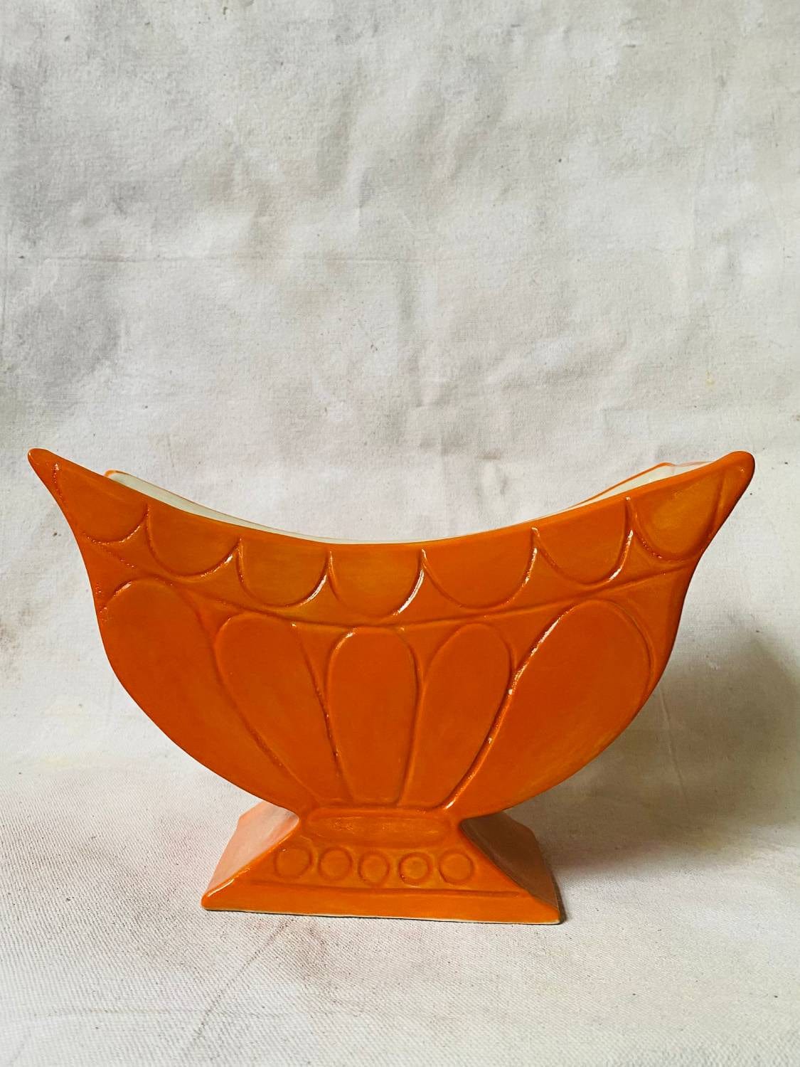 Large Orange Mantle Vase