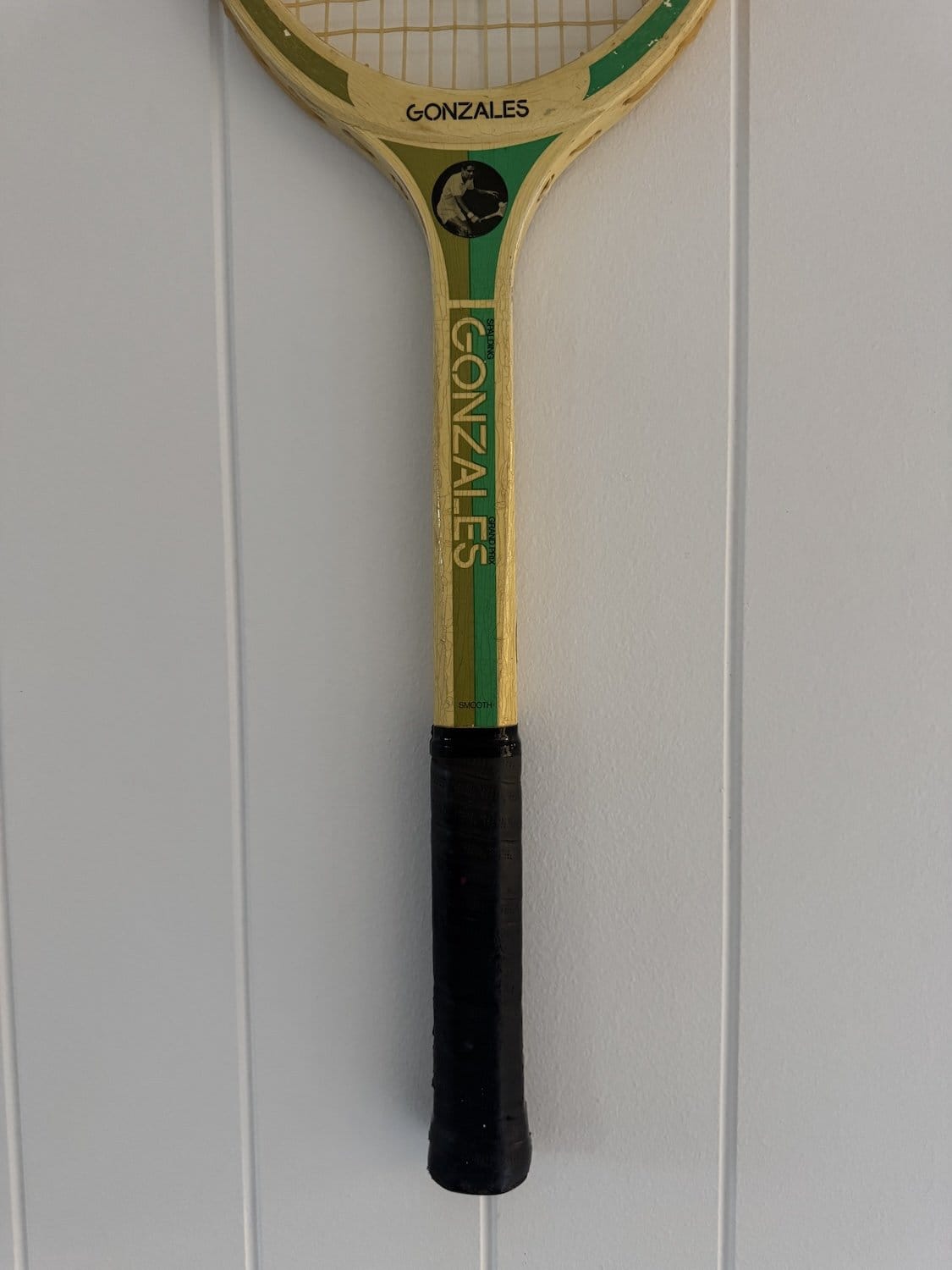 Vintage Tennis Racquet With Green Woven Heart-Wall Hangings-What A Racquet-Greenhouse Interiors Pty Ltd