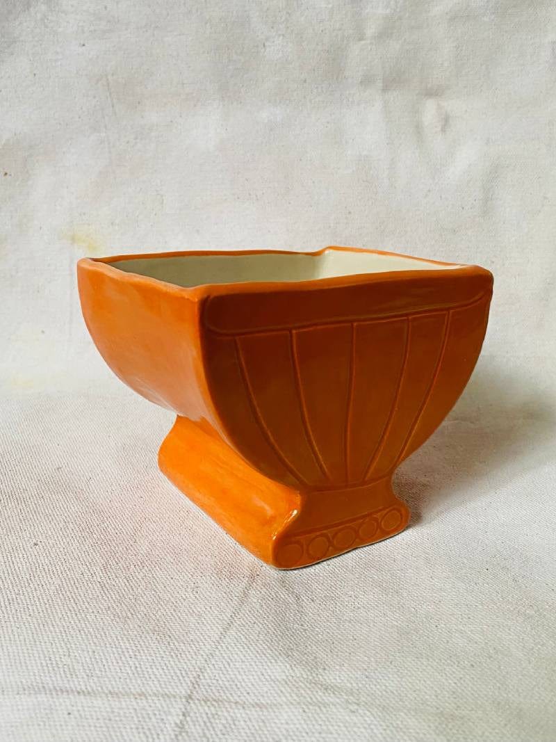 Small Orange Compote Vase