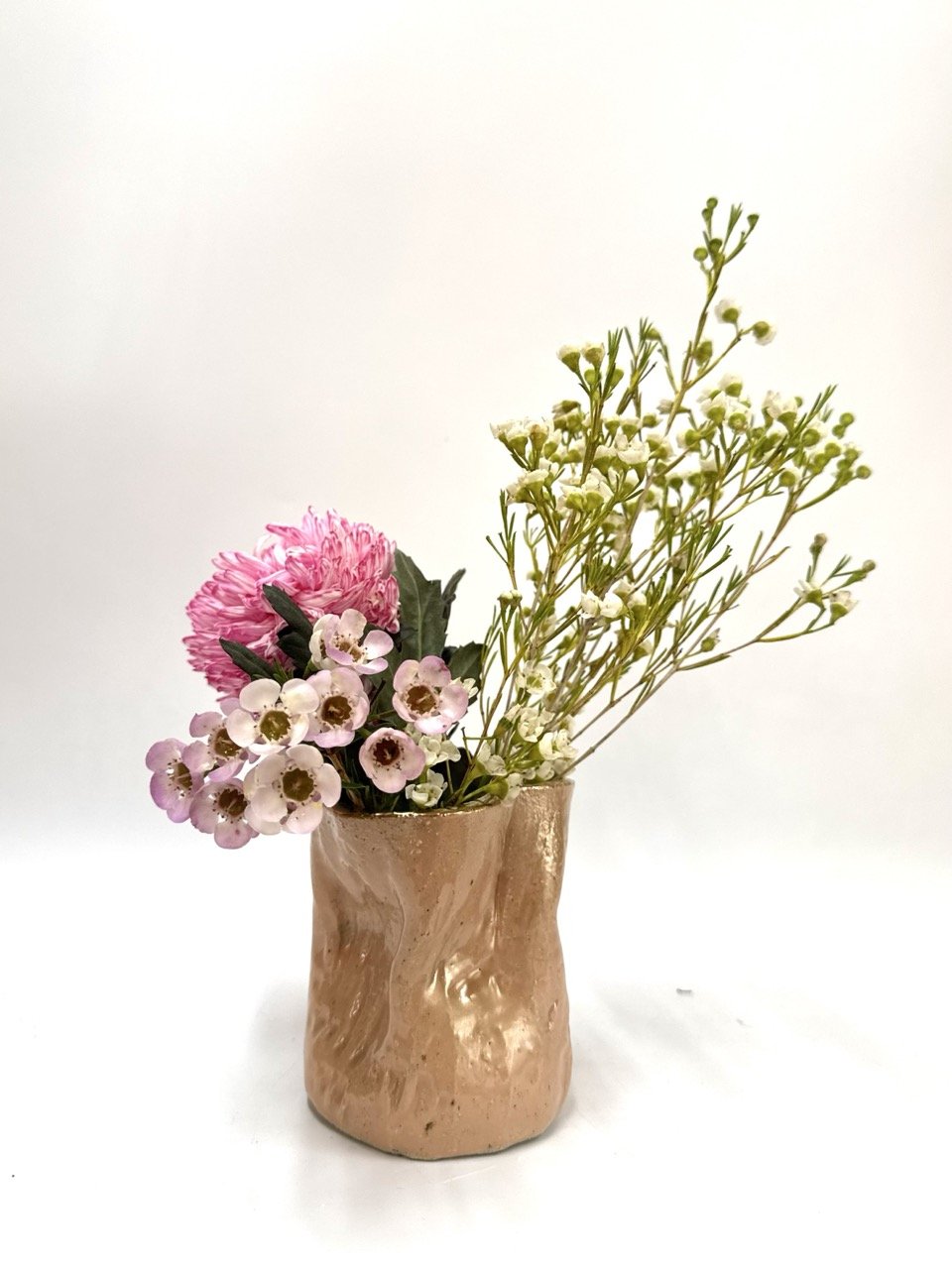 Short Crush Vase 'Gold Blush'