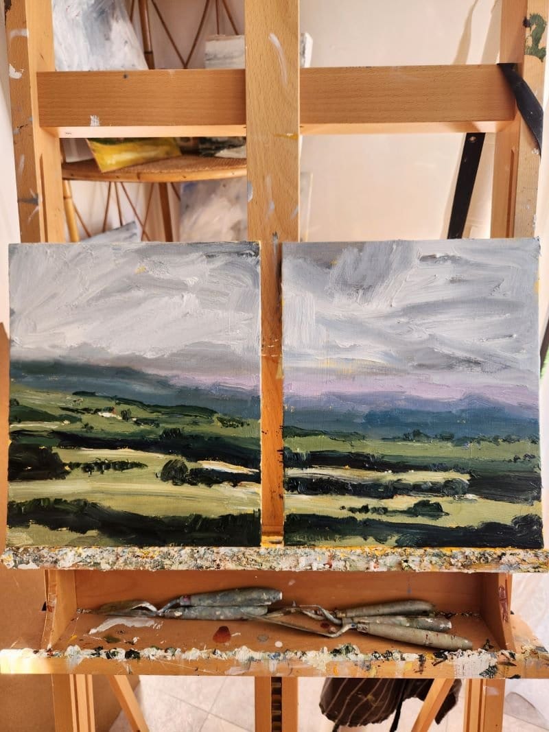 Whispers In Green, Diptych - Original Art